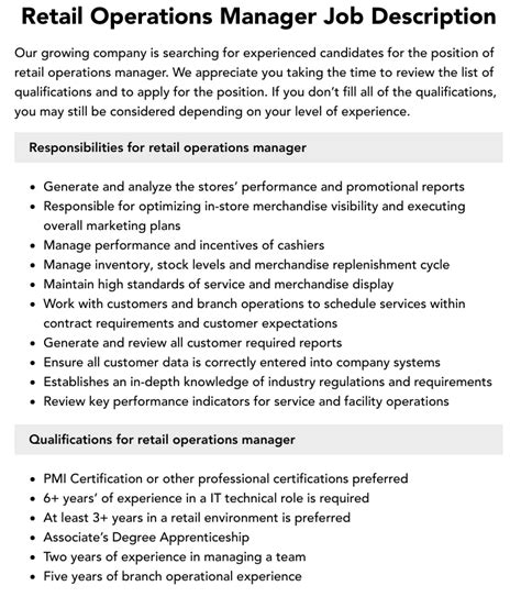 operations manager retail salary|retail operations manager job duties.